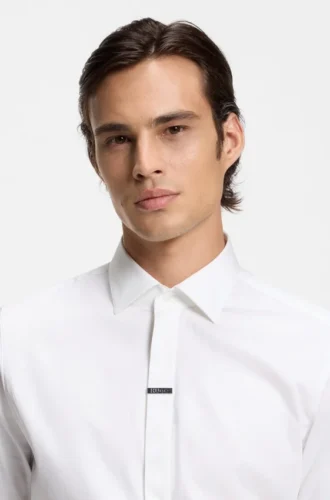 Modern-fit shirt in stretch cotton