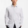 Modern-fit shirt in striped cotton