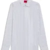 Modern-fit shirt in striped cotton