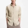 Modern-fit shirt in striped linen