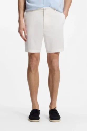 Modern-fit shorts in stretch-cotton twill