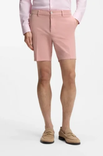 Modern-fit shorts in stretch-cotton twill