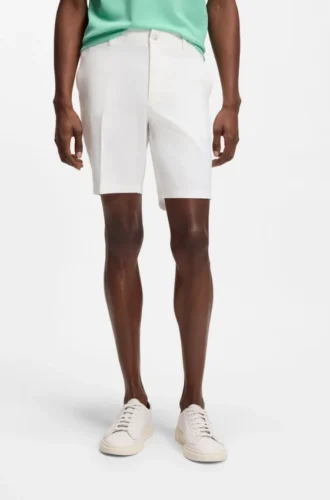 Modern-fit shorts in stretch-cotton twill