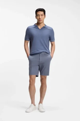 Modern-fit shorts in stretch-cotton twill