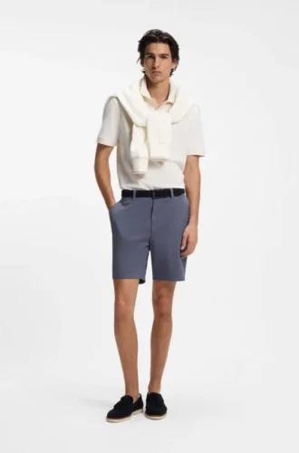 Modern-fit shorts in stretch-cotton twill