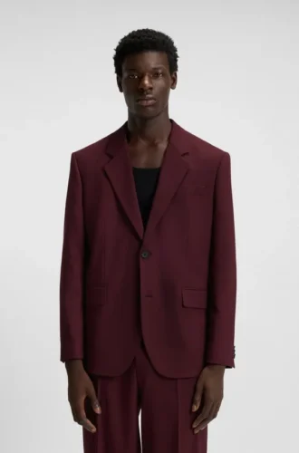 Modern-fit suit jacket in performance-stretch twill