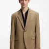 Modern-fit suit jacket in performance-stretch twill