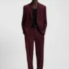 Modern-fit suit jacket in performance-stretch twill