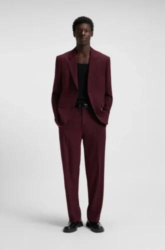 Modern-fit suit jacket in performance-stretch twill