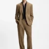 Modern-fit suit jacket in performance-stretch twill
