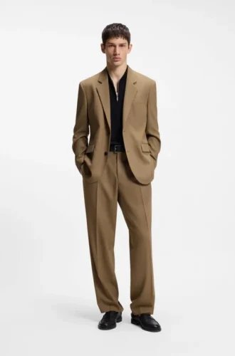 Modern-fit suit jacket in performance-stretch twill