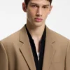Modern-fit suit jacket in performance-stretch twill