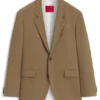 Modern-fit suit jacket in performance-stretch twill