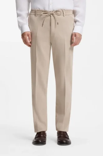 Modern-fit trousers in a linen blend