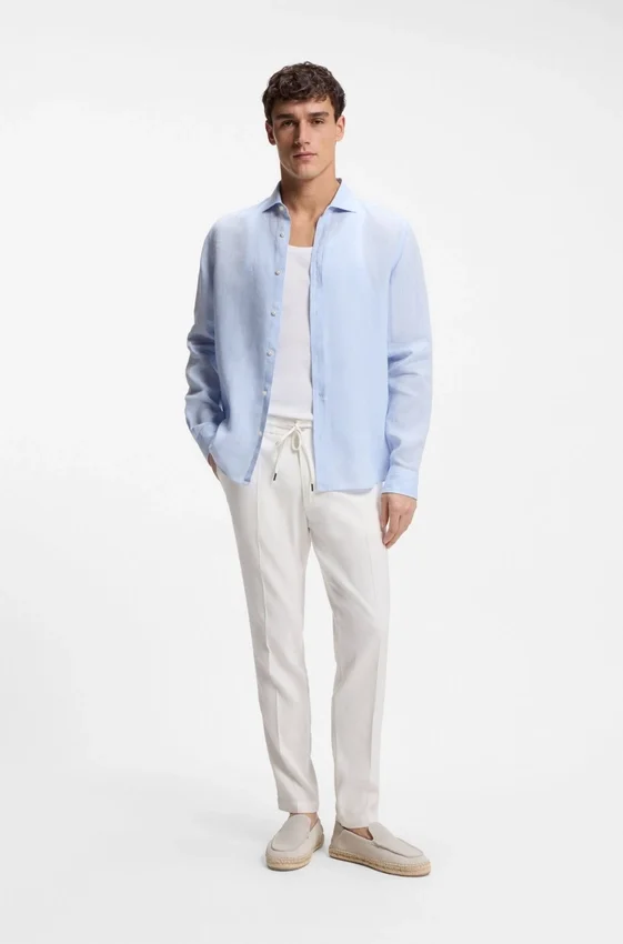 Modern-fit trousers in a linen blend Modern-fit trousers in a linen blend