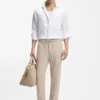 Modern-fit trousers in a linen blend