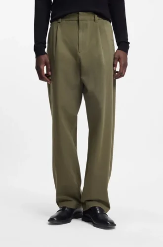 Modern-fit trousers in cotton-blend twill