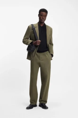 Modern-fit trousers in cotton-blend twill