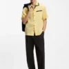 Modern-fit trousers in stretch-cotton seersucker