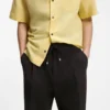 Modern-fit trousers in stretch-cotton seersucker