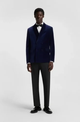 Modern-fit trousers in stretch dobby
