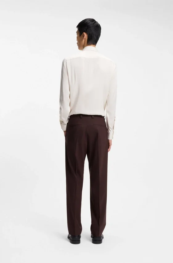 Modern-fit trousers in wool-blend poplin Modern-fit trousers in wool-blend poplin