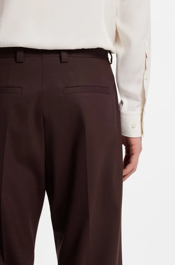 Modern-fit trousers in wool-blend poplin Modern-fit trousers in wool-blend poplin