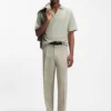 Modern-fit trousers with herringbone weave