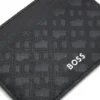 Monogram card holder with foil-embossed logo