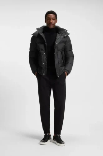 Monogram-jacquard jacket with water-repellent finish