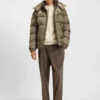 Monogram-jacquard jacket with water-repellent finish