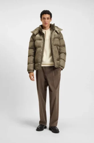 Monogram-jacquard jacket with water-repellent finish