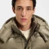 Monogram-jacquard jacket with water-repellent finish
