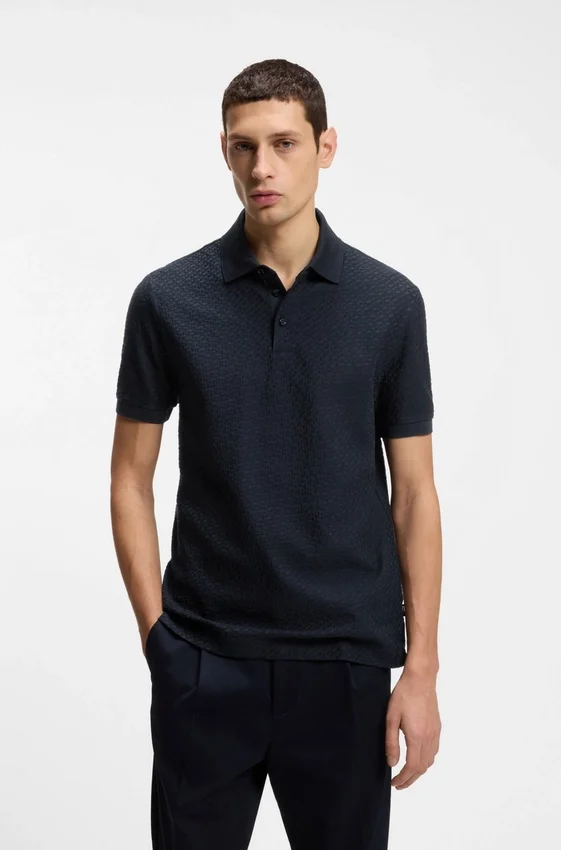 Monogram-jacquard polo shirt in cotton Monogram-jacquard polo shirt in cotton