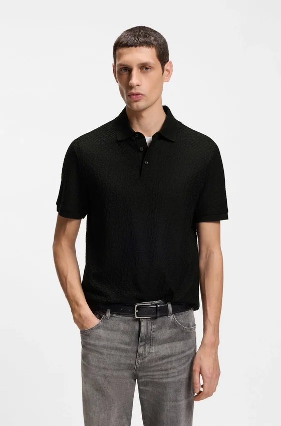 Monogram-jacquard polo shirt in cotton Monogram-jacquard polo shirt in cotton