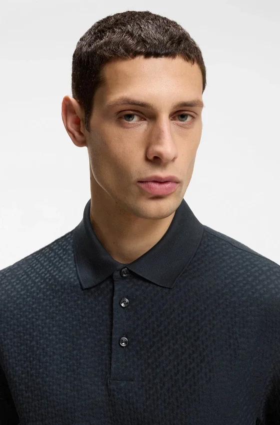 Monogram-jacquard polo shirt in cotton Monogram-jacquard polo shirt in cotton