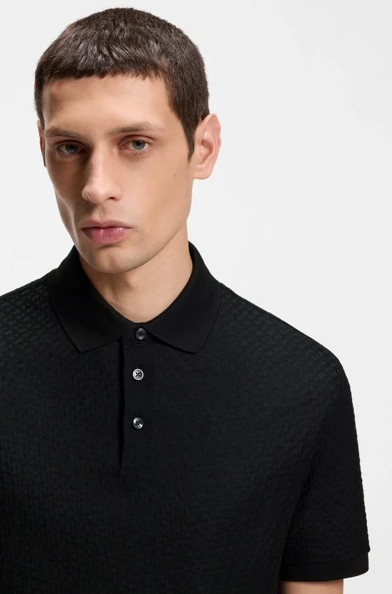 Monogram-jacquard polo shirt in cotton Monogram-jacquard polo shirt in cotton