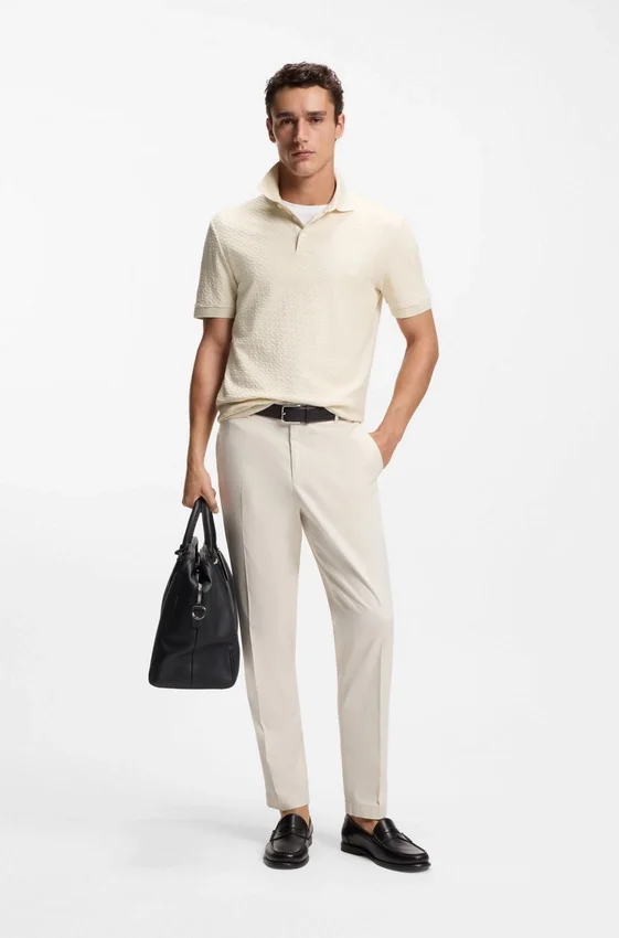 Monogram-jacquard polo shirt in cotton Monogram-jacquard polo shirt in cotton