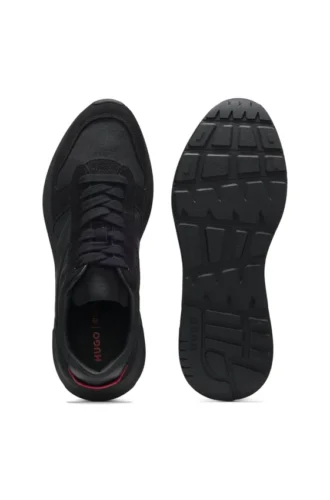 Monogram-jacquard sneakers with faux-suede trim