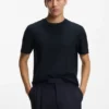 Monogram-jacquard T-shirt in mercerised cotton