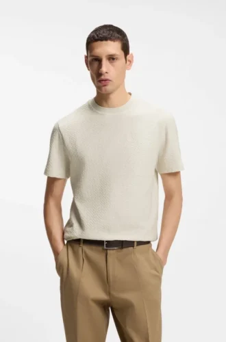Monogram-jacquard T-shirt in mercerised cotton
