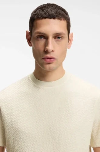 Monogram-jacquard T-shirt in mercerised cotton
