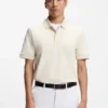 Monogram-placket polo shirt in a cotton blend