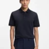 Monogram-placket polo shirt in a cotton blend