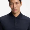 Monogram-placket polo shirt in a cotton blend