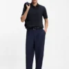 Monogram-placket polo shirt in a cotton blend