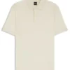 Monogram-placket polo shirt in a cotton blend