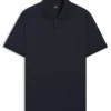 Monogram-placket polo shirt in a cotton blend
