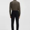 Monogram-print slim-fit shirt in stretch cotton