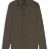 Monogram-print slim-fit shirt in stretch cotton
